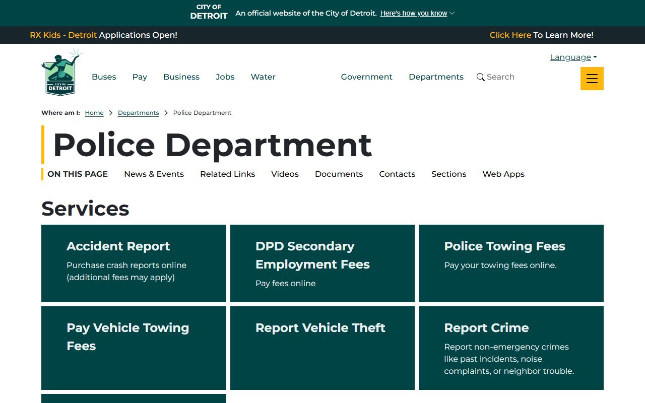 Detroit recent bookings police department page