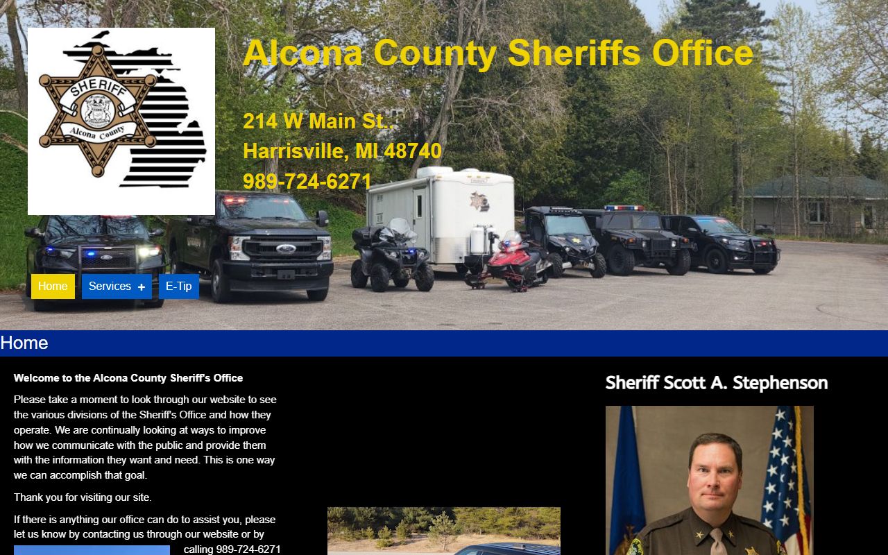 Alcona County Sheriff website for recent bookings information