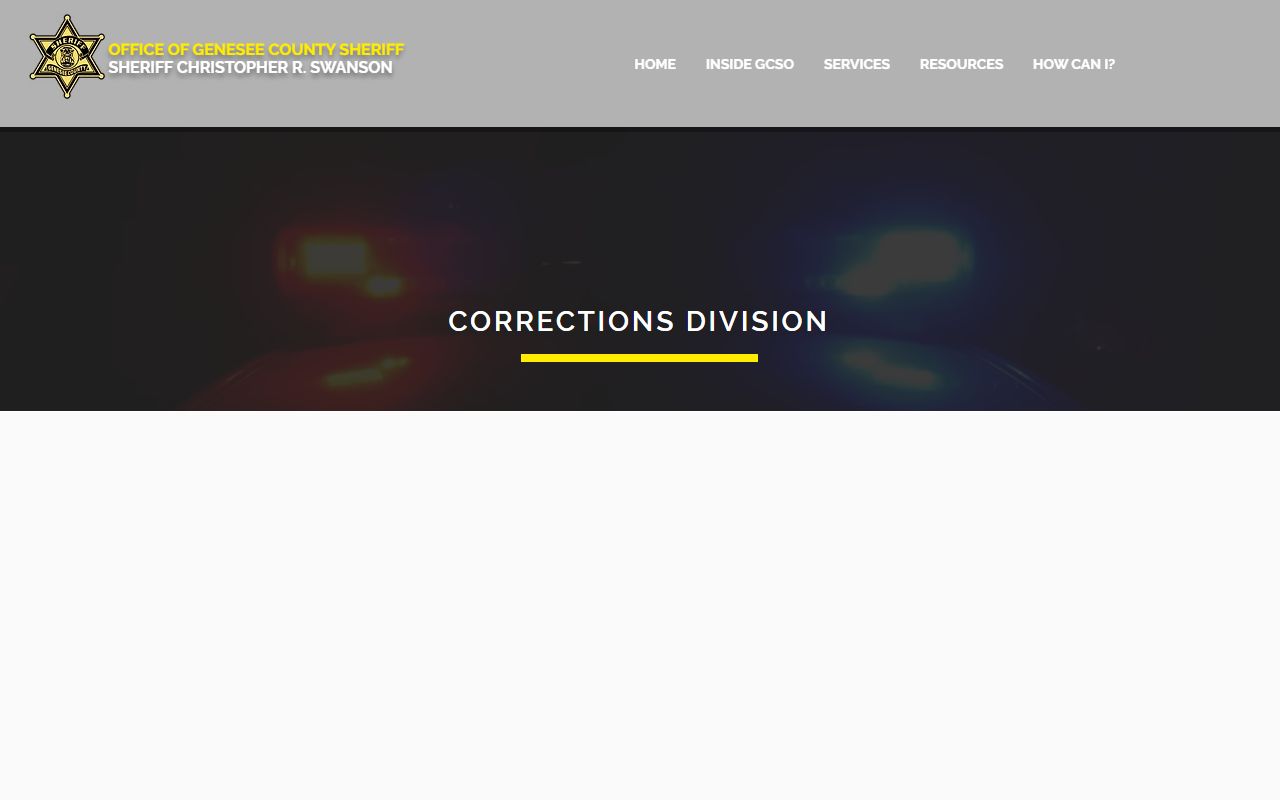 Genesee County corrections page for recent bookings
