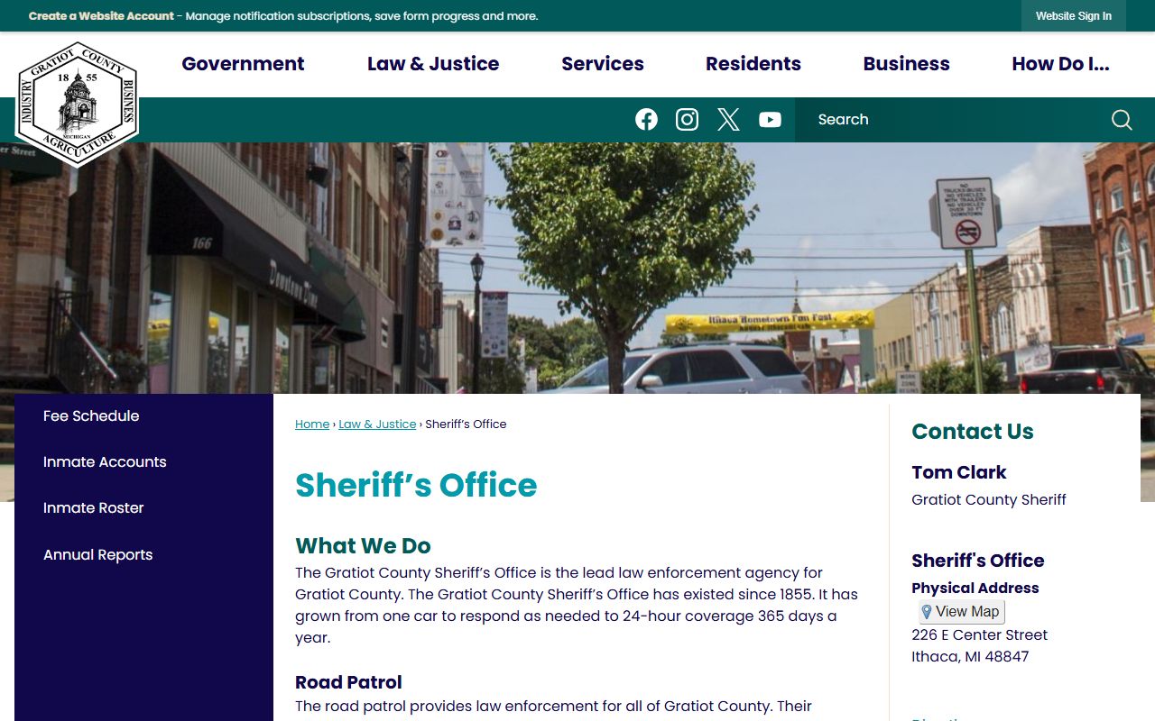 Gratiot County Sheriff website for recent bookings
