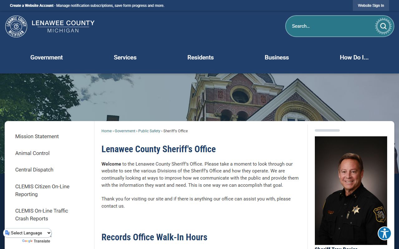 Lenawee County recent bookings sheriff website