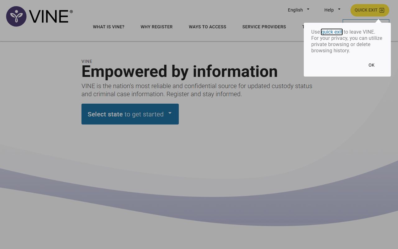 VINELink Michigan inmate notification system for recent bookings